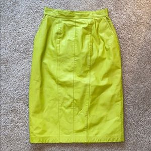 Vintage Avanti Green a Leather Skirt 8